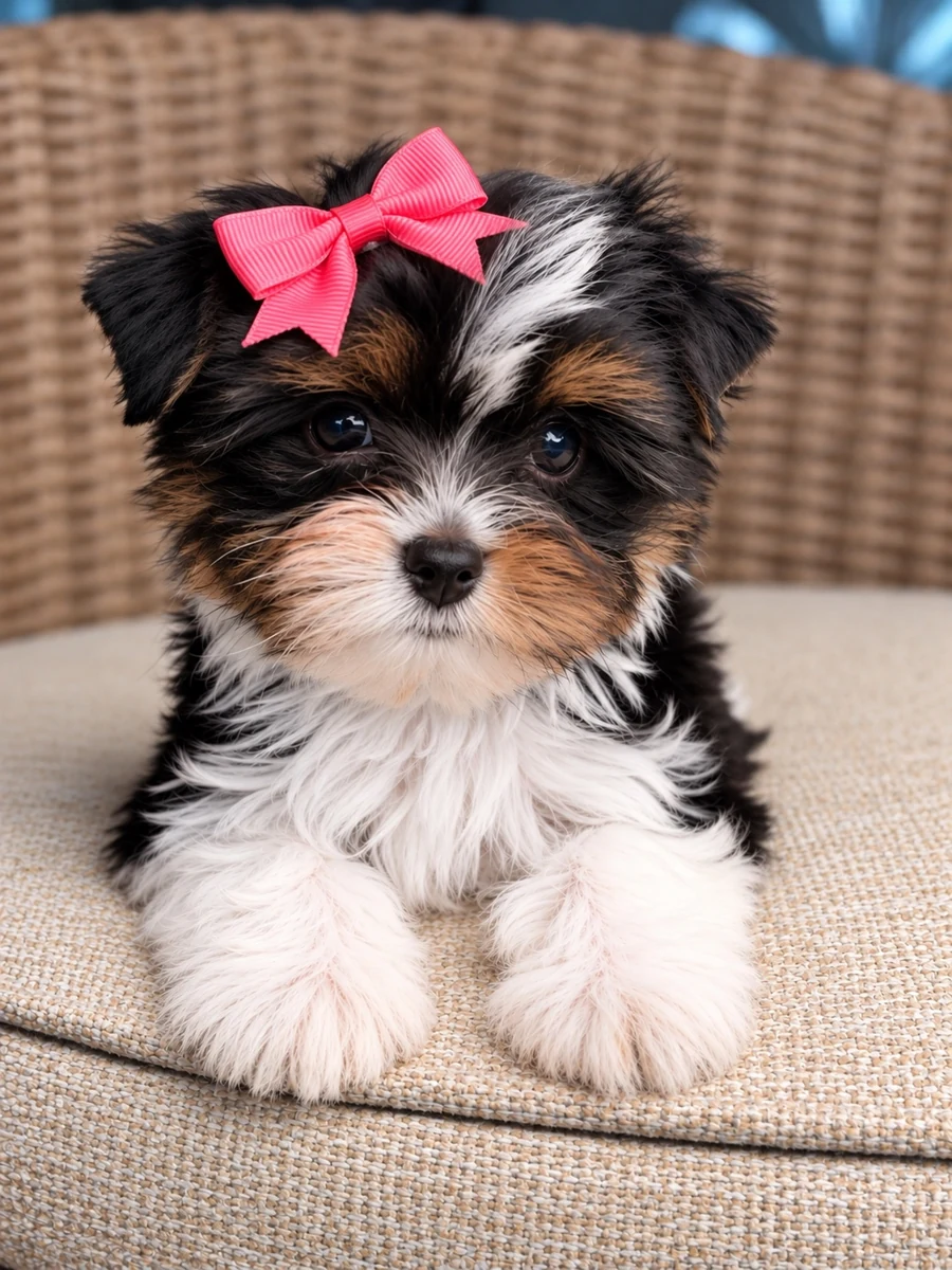 Wednesday, a black & white parti Yorkshire Terrier — photo 1 of 21