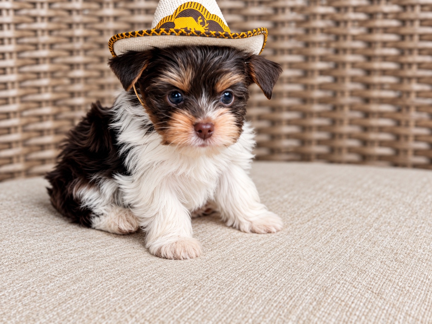 Freddie, brown & white parti Yorkshire Terrier puppy — photo 7 of 21
