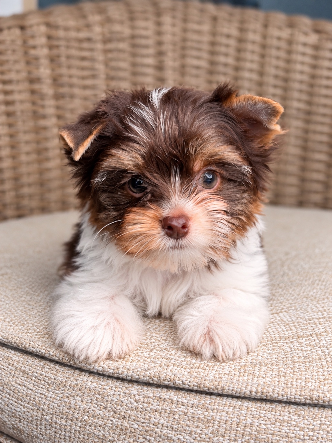 Freddie, brown & white parti Yorkshire Terrier puppy — photo 5 of 21