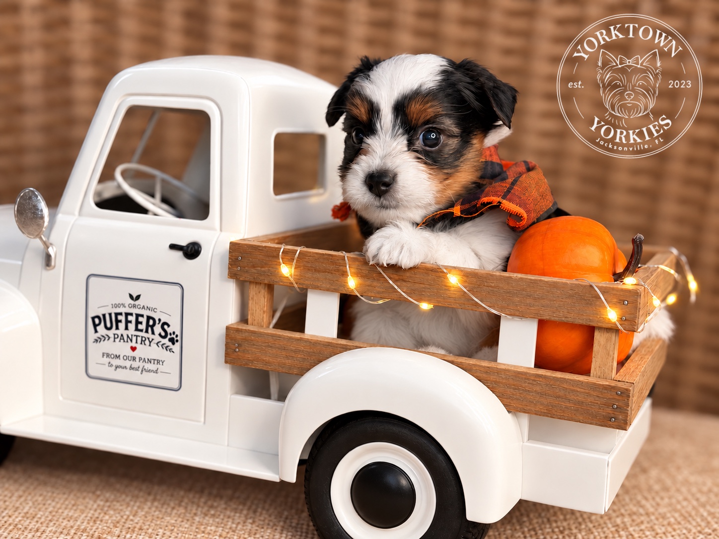 Lucky, black, white & tan parti Yorkshire Terrier puppy — photo 7 of 25