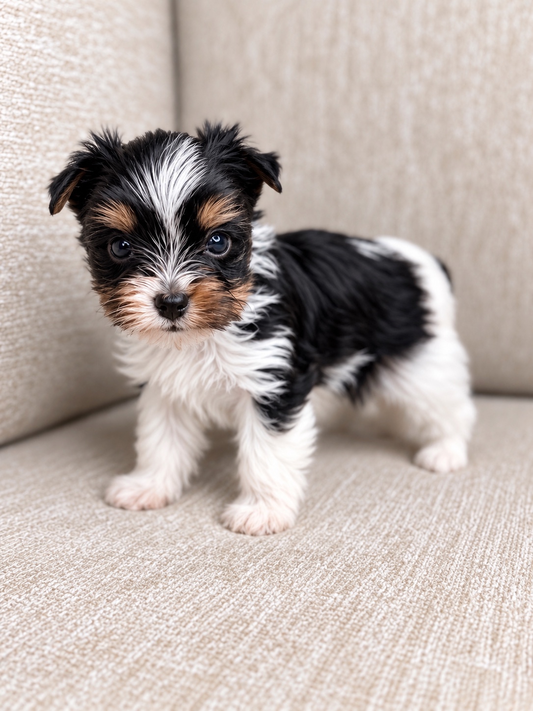 Wednesday, black & white parti Yorkshire Terrier puppy — photo 11 of 21