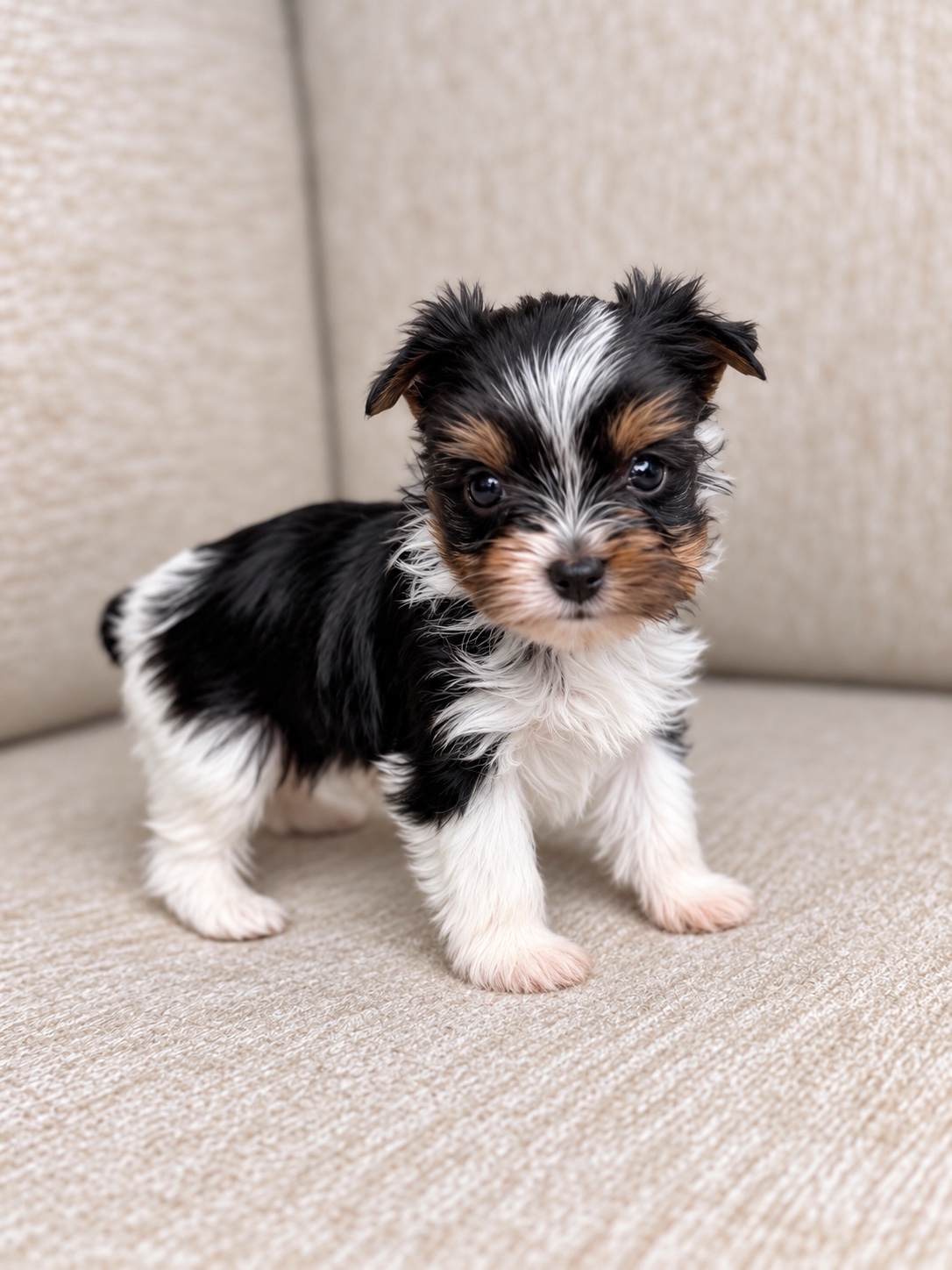 Wednesday, black & white parti Yorkshire Terrier puppy — photo 12 of 21