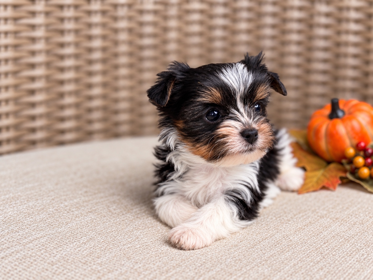 Wednesday, black & white parti Yorkshire Terrier puppy — photo 7 of 21